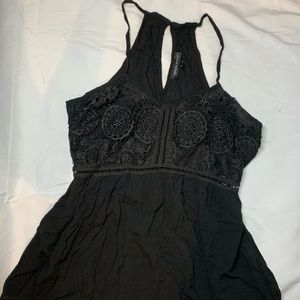 Kendall & Kylie Peplum Tank Top with Lace detail